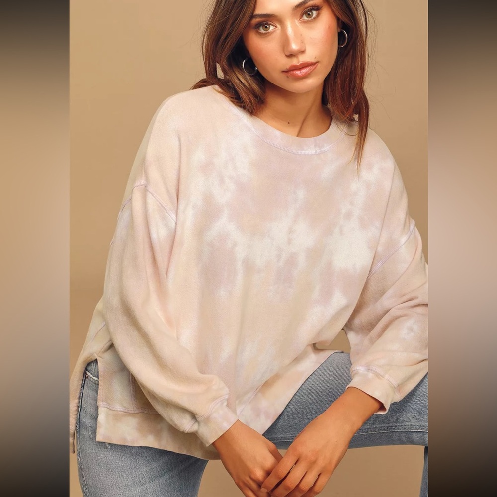 Found Step Hem Oversized Cozy Blush Sweater